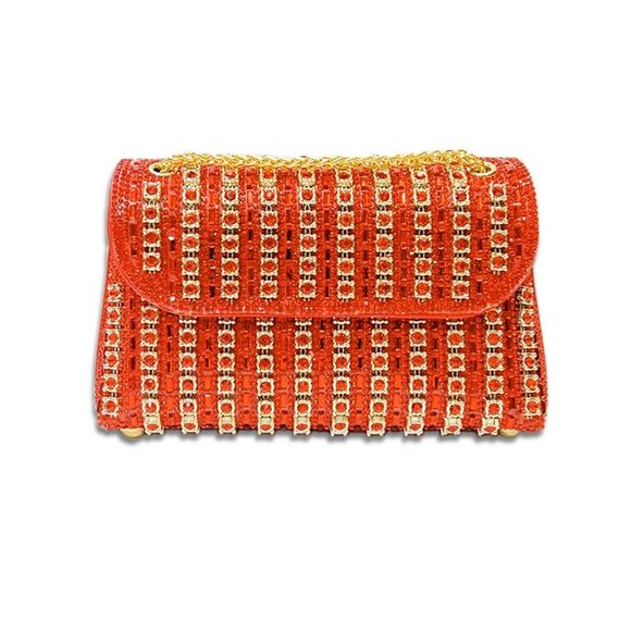 Evening Clutch Bag, Chain Shoulder Bags Rhinestones Handbags :^) - Picture 1 of 9